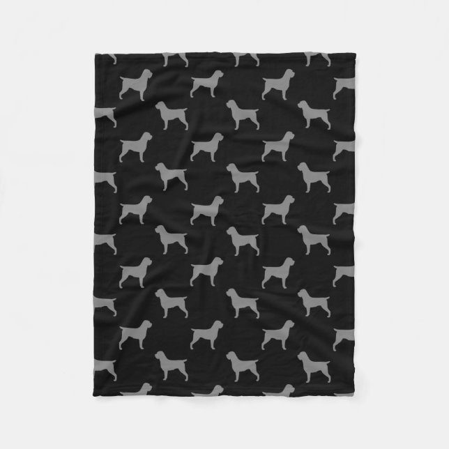 Wirehaired Pointing Griffon Dog Silhouettes Fleece Blanket (Front)