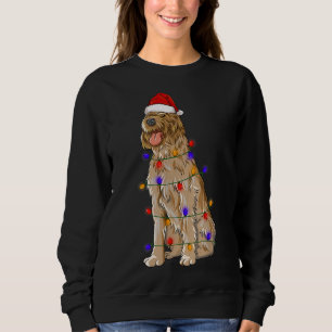Wirehaired Pointing Griffon Dog Wearing Christmas  Sweatshirt