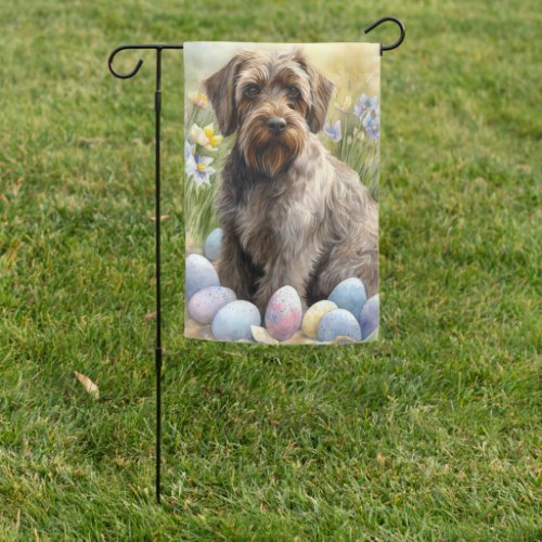 Wirehaired Pointing Griffon Easter Eggs Holiday Garden Flag