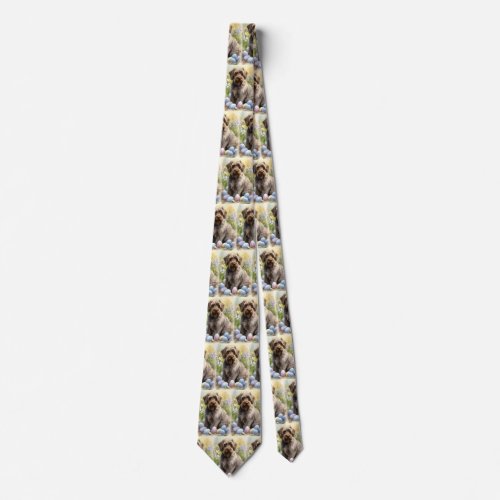Wirehaired Pointing Griffon Easter Eggs Holiday Neck Tie