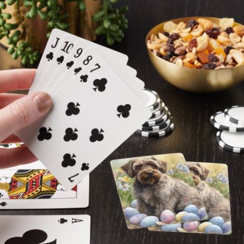 Wirehaired Pointing Griffon Easter Eggs Holiday Playing Cards