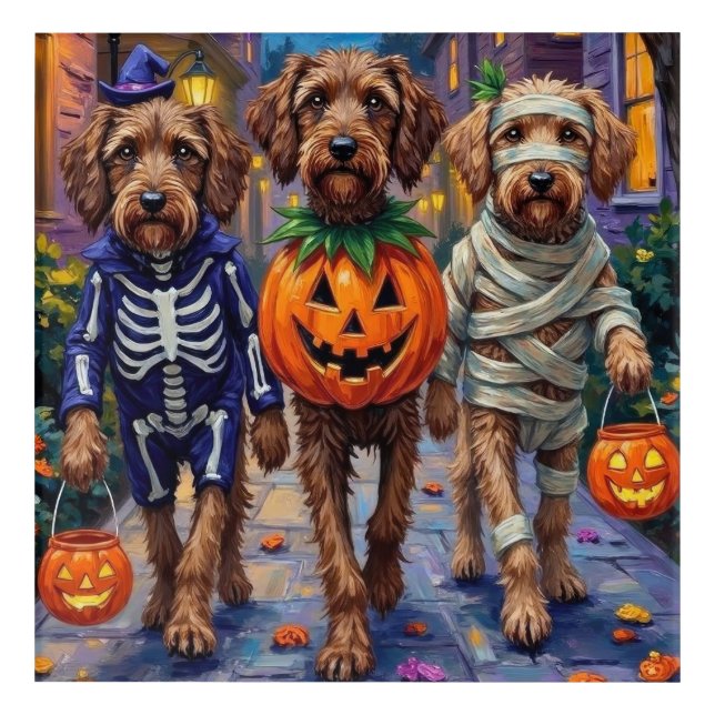 Wirehaired Pointing Griffon Halloween Costumes Acrylic Print (Front)