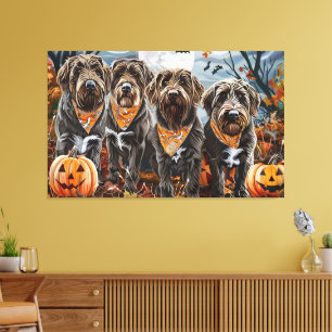 Wirehaired Pointing Griffon Halloween Spooky Canvas Print