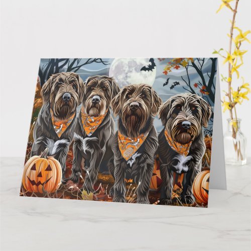 Wirehaired Pointing Griffon Halloween Spooky Card