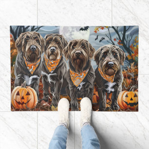 Wirehaired Pointing Griffon Halloween Spooky Doormat
