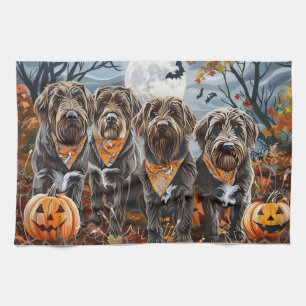 Wirehaired Pointing Griffon Halloween Spooky Kitchen Towel