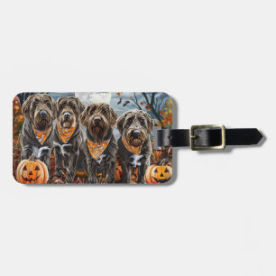 Wirehaired Pointing Griffon Halloween Spooky Luggage Tag