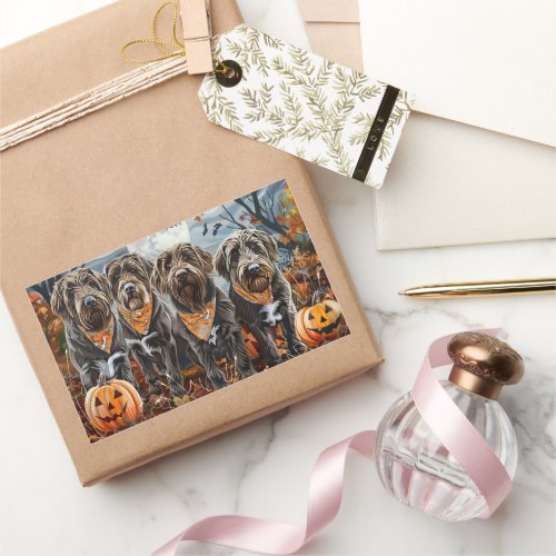 Wirehaired Pointing Griffon Halloween Spooky Rectangular Sticker