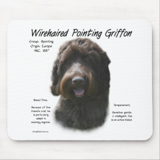 Wirehaired Pointing Griffon History Design Mouse Pad