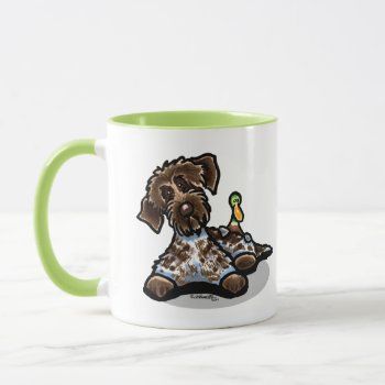 Wirehaired Pointing Griffon Illustration T-shirt Mug by offleashart at Zazzle