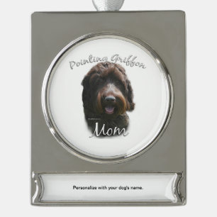 Wirehaired Pointing Griffon Mom 2 Silver Plated Banner Ornament