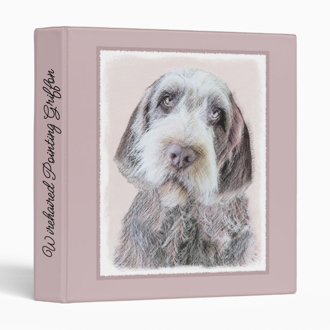 Wirehaired Pointing Griffon Painting - Dog Art 3 R Ring Binder (Front/Spine)