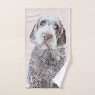 Wirehaired Pointing Griffon Painting - Dog Art Bath Towel Set