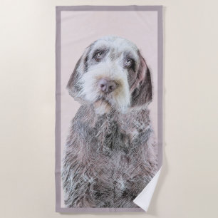 Wirehaired Pointing Griffon Painting - Dog Art Beach Towel