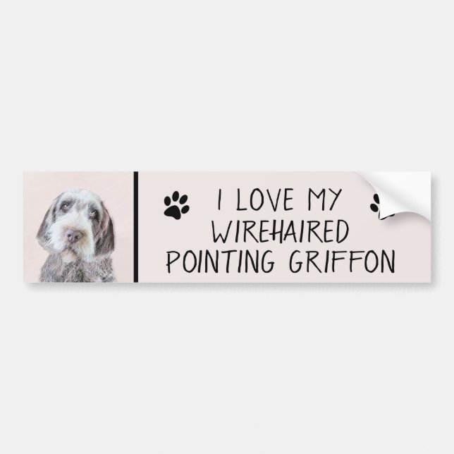 Wirehaired Pointing Griffon Painting - Dog Art Bumper Sticker (Front)