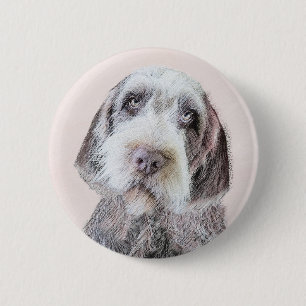 Wirehaired Pointing Griffon Painting - Dog Art Button