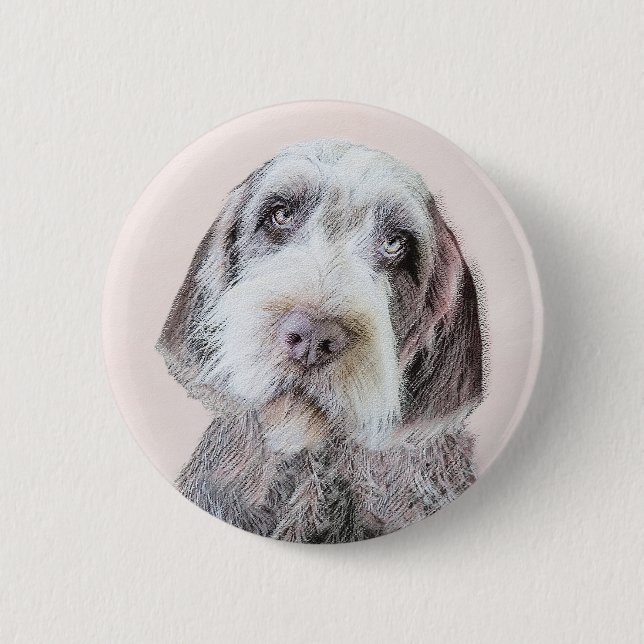 Wirehaired Pointing Griffon Painting - Dog Art Button (Front)