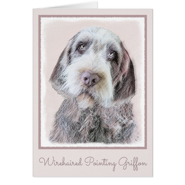 Wirehaired Pointing Griffon Painting - Dog Art Cards (Front)