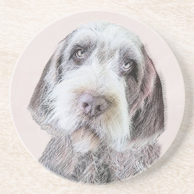Wirehaired Pointing Griffon Painting - Dog Art Coaster (Front)