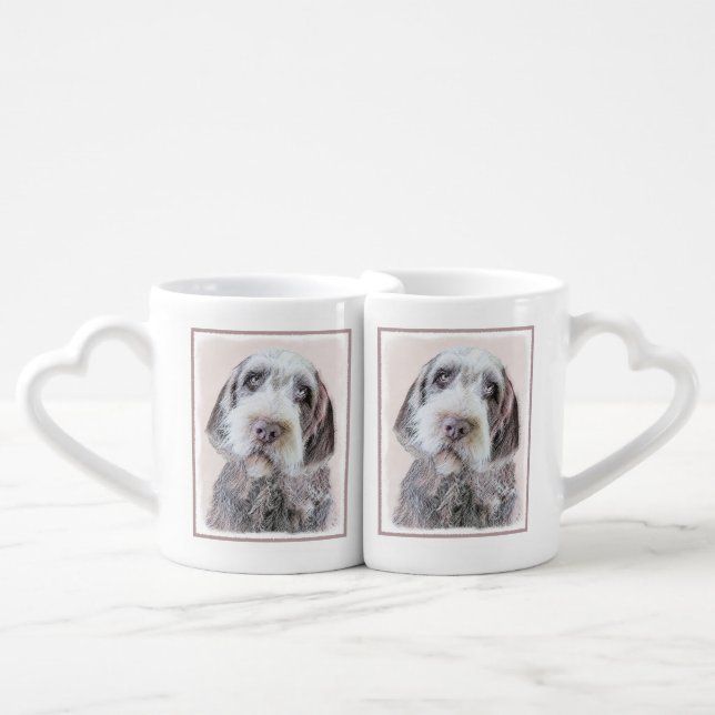 Wirehaired Pointing Griffon Painting - Dog Art Coffee Mug Set (Front Nesting)