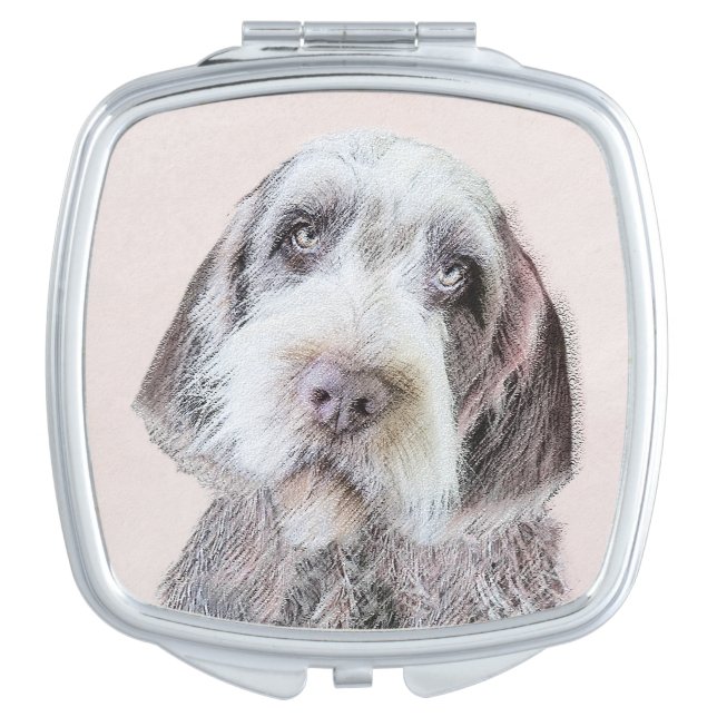 Wirehaired Pointing Griffon Painting - Dog Art Compact Mirror (Front)