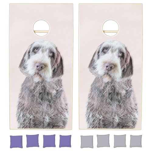 Wirehaired Pointing Griffon Painting _ Dog Art Cornhole Set