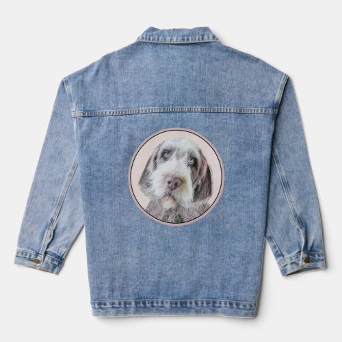 Wirehaired Pointing Griffon Painting _ Dog Art Denim Jacket