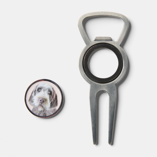 Wirehaired Pointing Griffon Painting - Dog Art Divot Tool (Front (Open))