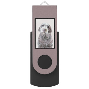 Wirehaired Pointing Griffon Painting - Dog Art Flash Drive