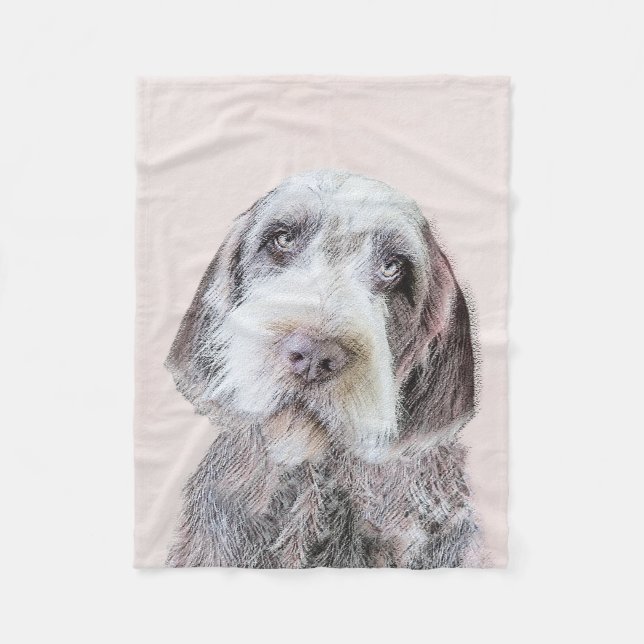 Wirehaired Pointing Griffon Painting - Dog Art Fleece Blanket (Front)