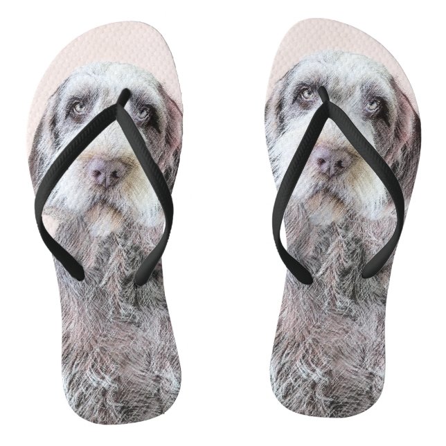 Wirehaired Pointing Griffon Painting - Dog Art Flip Flops (Footbed)