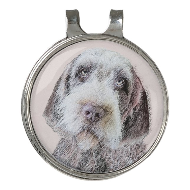 Wirehaired Pointing Griffon Painting - Dog Art Golf Hat Clip (Front)