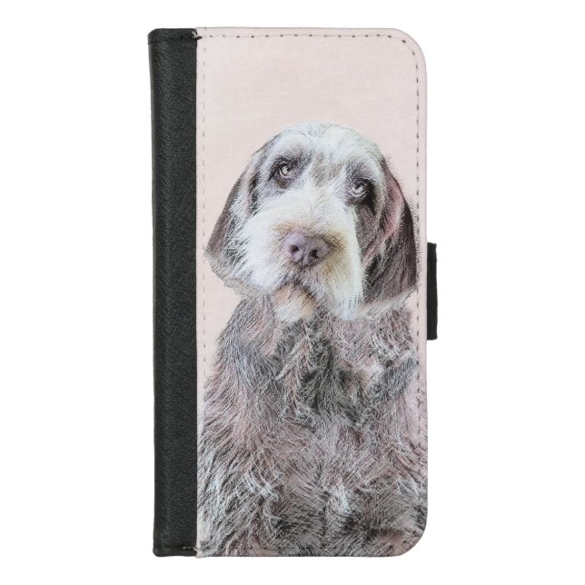 Wirehaired Pointing Griffon Painting - Dog Art iPhone Wallet Case (Front)