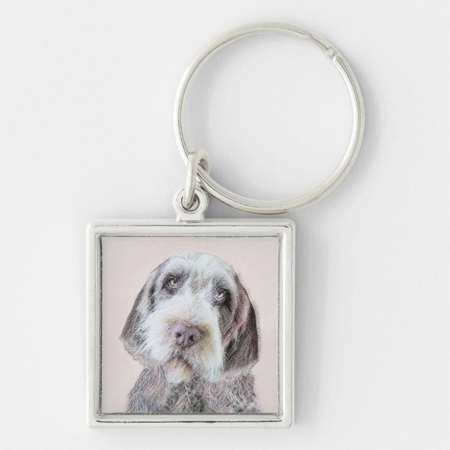 Wirehaired Pointing Griffon Painting - Dog Art Keychain (Front)