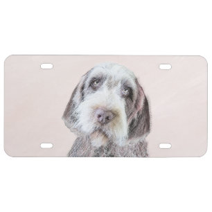 Wirehaired Pointing Griffon Painting - Dog Art License Plate