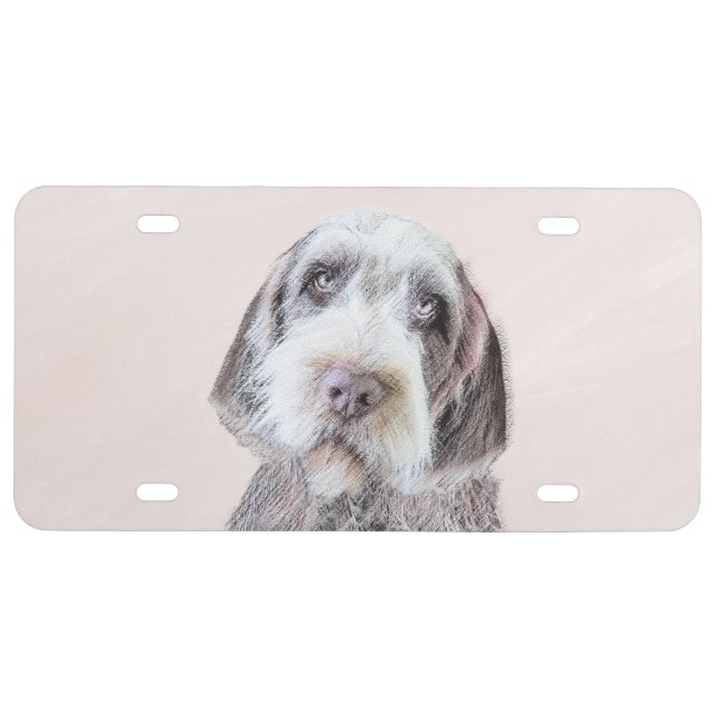 Wirehaired Pointing Griffon Painting - Dog Art License Plate (Front)