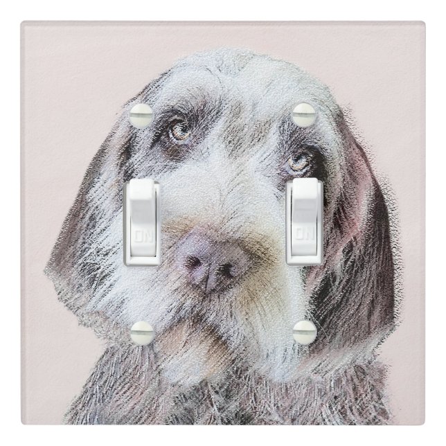Wirehaired Pointing Griffon Painting - Dog Art Light Switch Cover (In Situ)