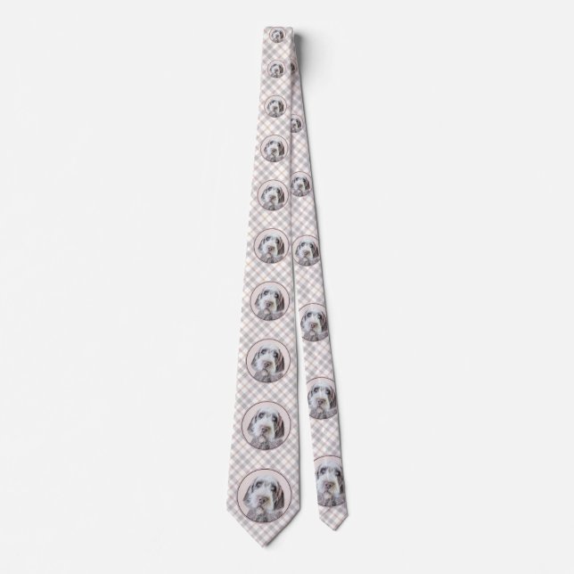 Wirehaired Pointing Griffon Painting - Dog Art Neck Tie (Front)