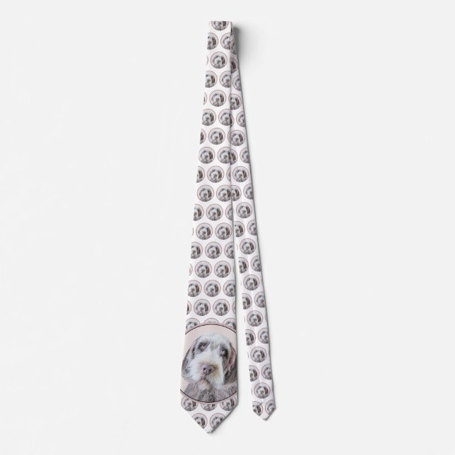 Wirehaired Pointing Griffon Painting - Dog Art Neck Tie (Front)