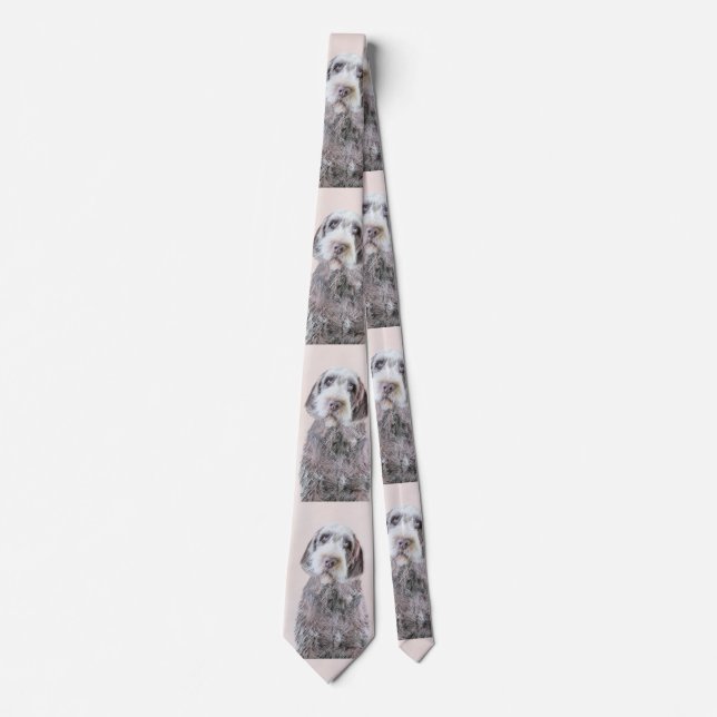 Wirehaired Pointing Griffon Painting - Dog Art Neck Tie (Front)