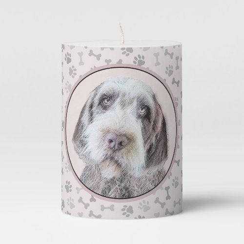 Wirehaired Pointing Griffon Painting _ Dog Art Pillar Candle