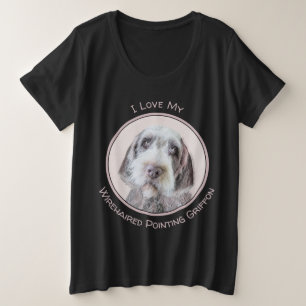 Wirehaired Pointing Griffon Painting - Dog Art Plus Size T-Shirt