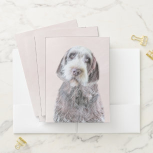 Wirehaired Pointing Griffon Painting - Dog Art Pocket Folder