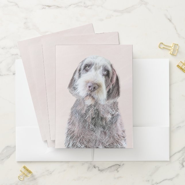 Wirehaired Pointing Griffon Painting - Dog Art Pocket Folder (In Situ)