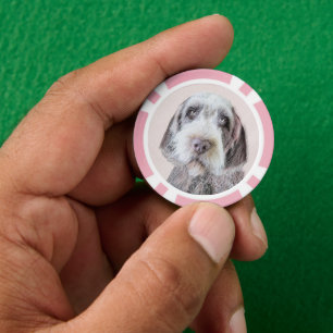 Wirehaired Pointing Griffon Painting - Dog Art Poker Chips
