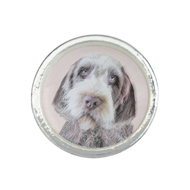 Wirehaired Pointing Griffon Painting - Dog Art Ring (Front)