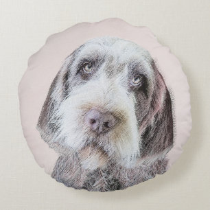 Wirehaired Pointing Griffon Painting - Dog Art Round Pillow