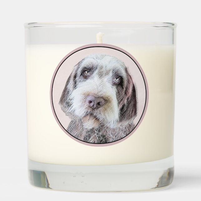 Wirehaired Pointing Griffon Painting - Dog Art Scented Candle (Back)