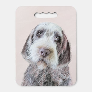 Wirehaired Pointing Griffon Painting - Dog Art Seat Cushion
