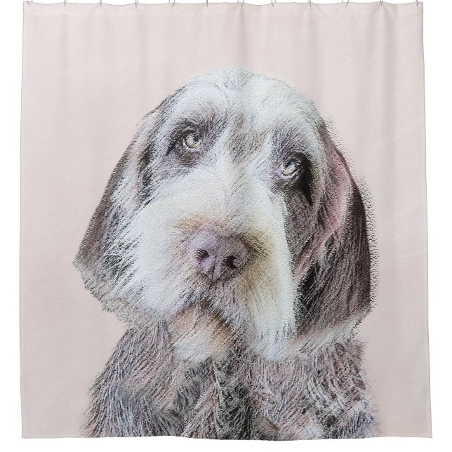 Wirehaired Pointing Griffon Painting - Dog Art Shower Curtain (Front)